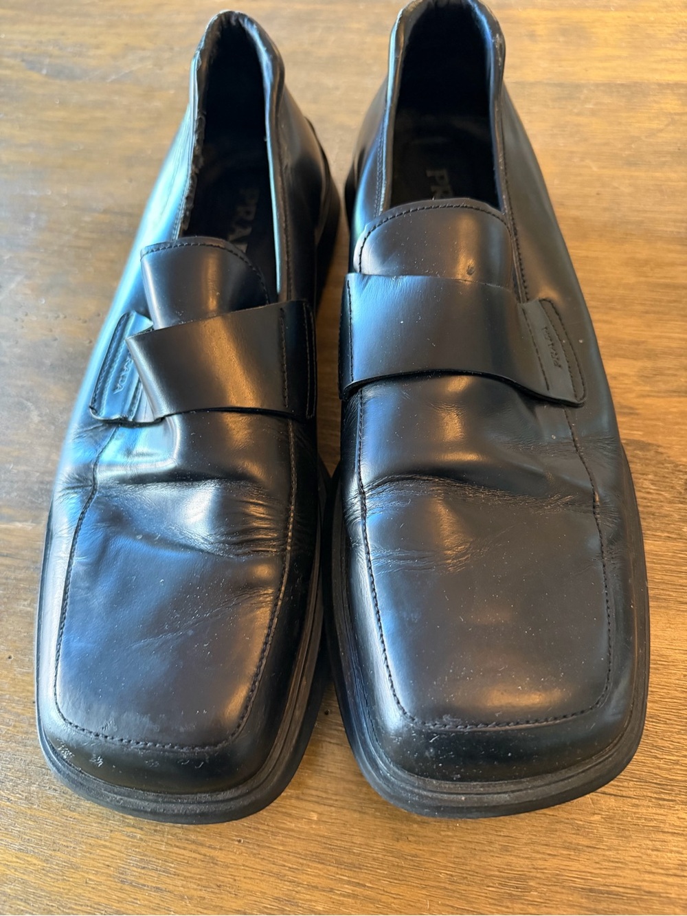 Prada Black Leather Men’s Slip-On Dress Loafers 11